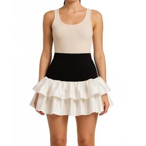 NEW MISCREANTS LONDON ruffle mini skirt in black/white